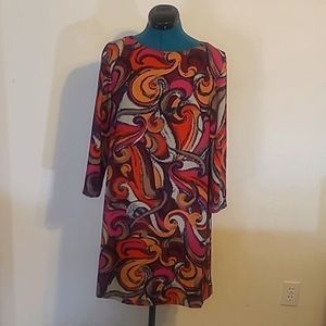 Anthropologie Maeve Flavia Swirl Print Shift Dress S